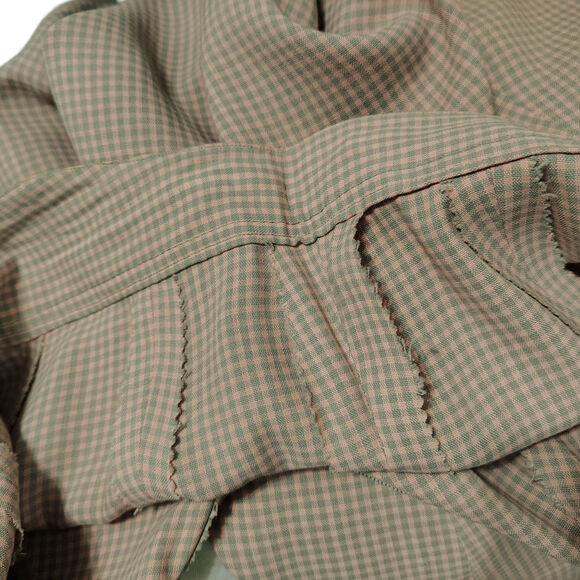 1950s Handmade Pink Gray Checkered Full Circle Midi Skirt Side Zipper Size 0 - Picture 11 of 11